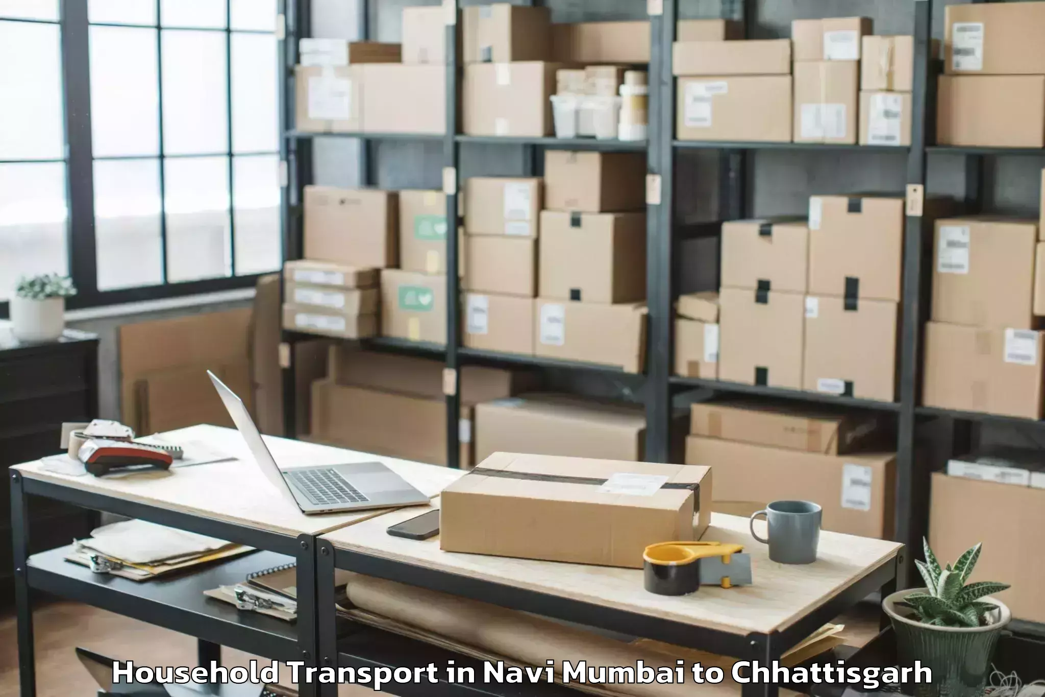 Reliable Navi Mumbai to Malkharoda Household Transport